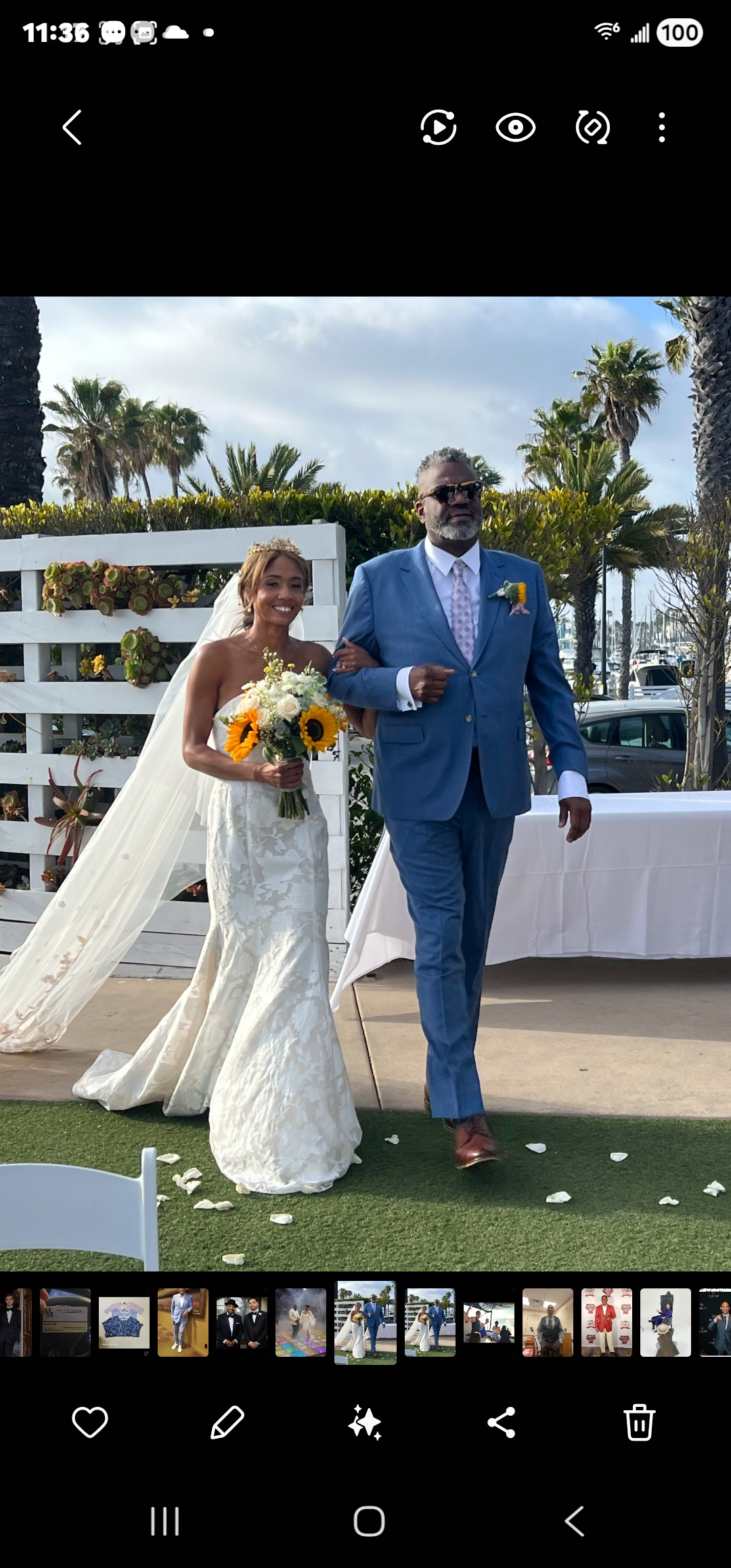 Baker Mayfield wedding in navy Woody Wilson suit